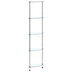 5patrová police průhledná 30 × 30 × 130 cm tvrzené sklo - obrázek 1