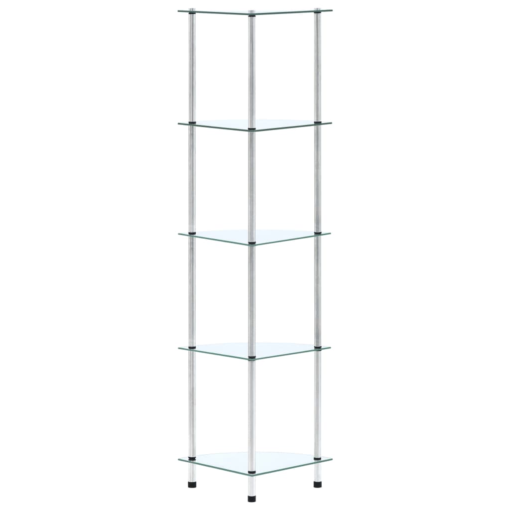 vidaXL Raft cu 5 niveluri transparent, 30x30x130 cm, sticlă securizată