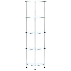 5patrová police průhledná 30 × 30 × 130 cm tvrzené sklo - obrázek 2
