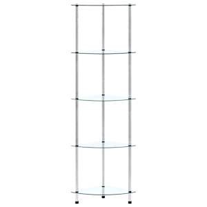 5patrová police průhledná 30 × 30 × 130 cm tvrzené sklo - obrázek 3