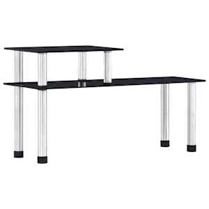 Kuhinjska polica črna 45x16x26 cm kaljeno steklo