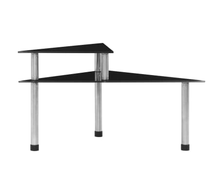 vidaXL Кухонна етажерка Чорний 49,5x35x26 см Загартоване скло