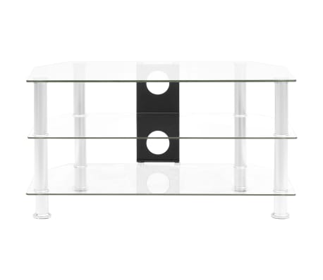 vidaXL TV stolek průhledný 75 x 40 x 40 cm tvrzené sklo