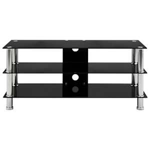 vidaXL TV spintelė, juoda, 90x40x40 cm, grūdintas stiklas
