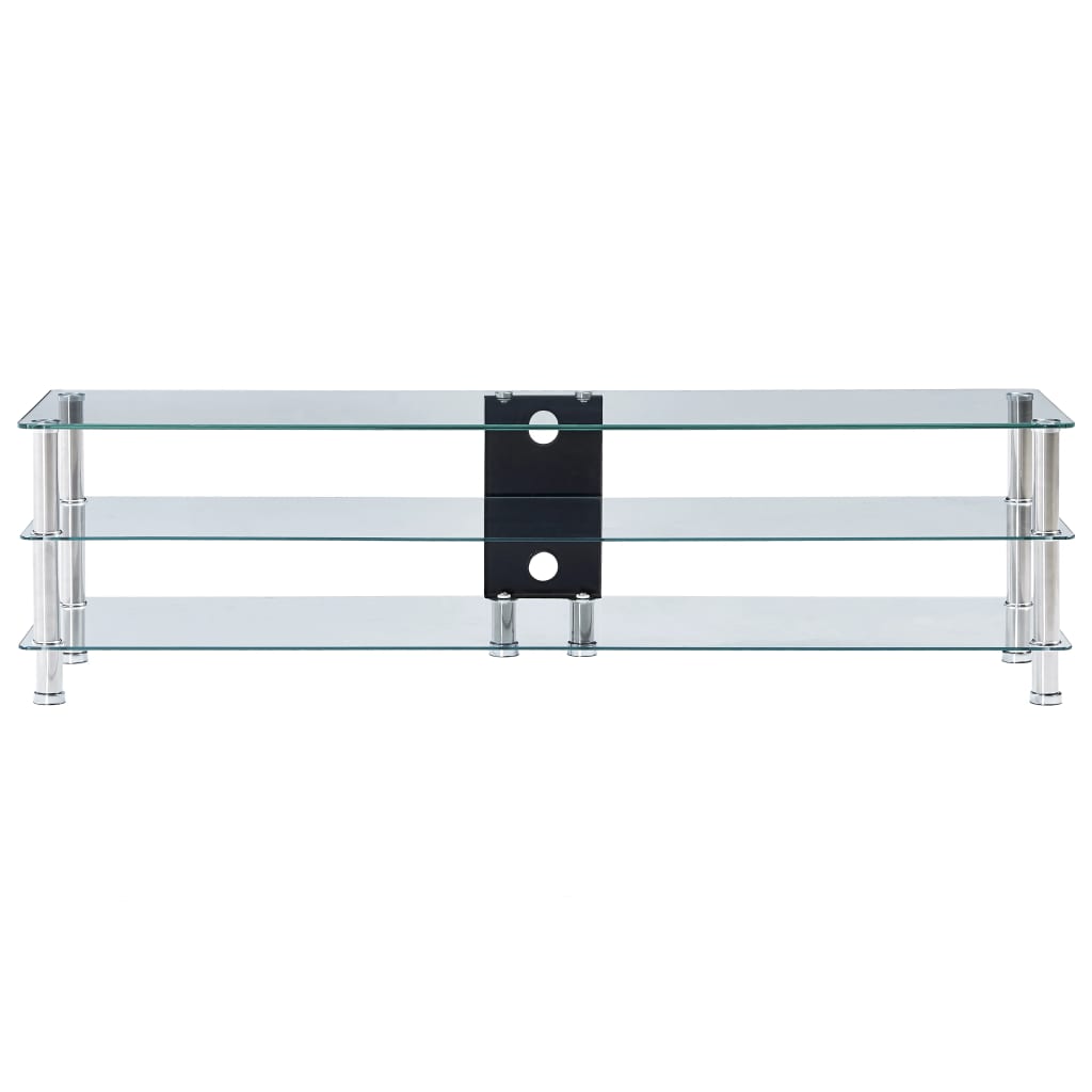 vidaXL Meuble TV transparent 150x40x40 cm verre trempé