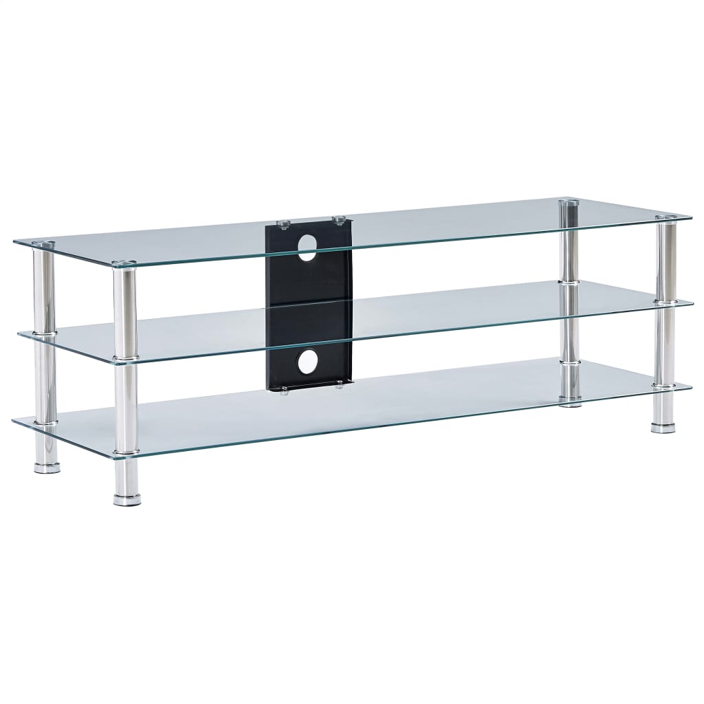 

vidaXL TV Stand Transparent 47.2"x15.7"x15.7" Tempered Glass
