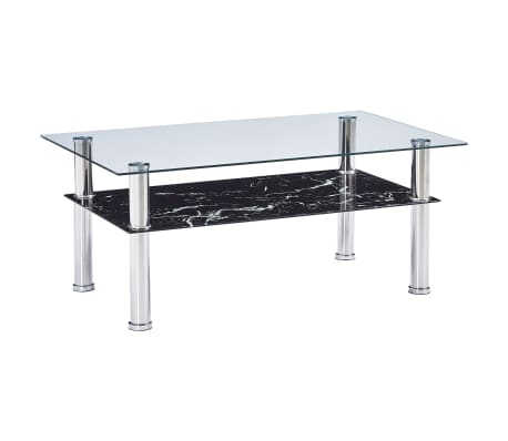 Betere vidaXL Salontafel met marmer-look 100x60x42 cm gehard glas zwart WF-83