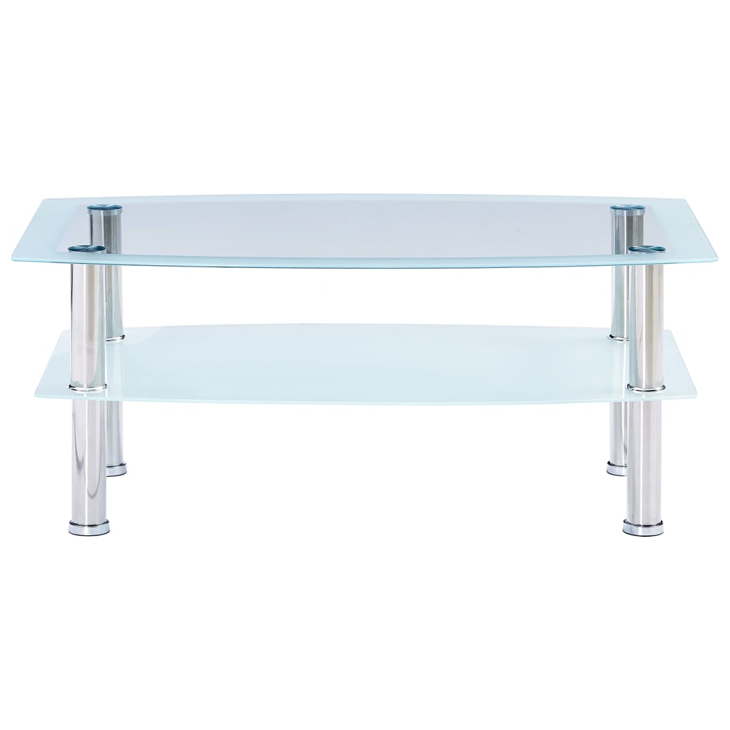 

vidaXL Salontafel 100x60x42 cm gehard glas wit