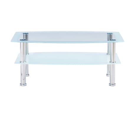 vidaXL Table basse Blanc 100x60x42 cm Verre trempé