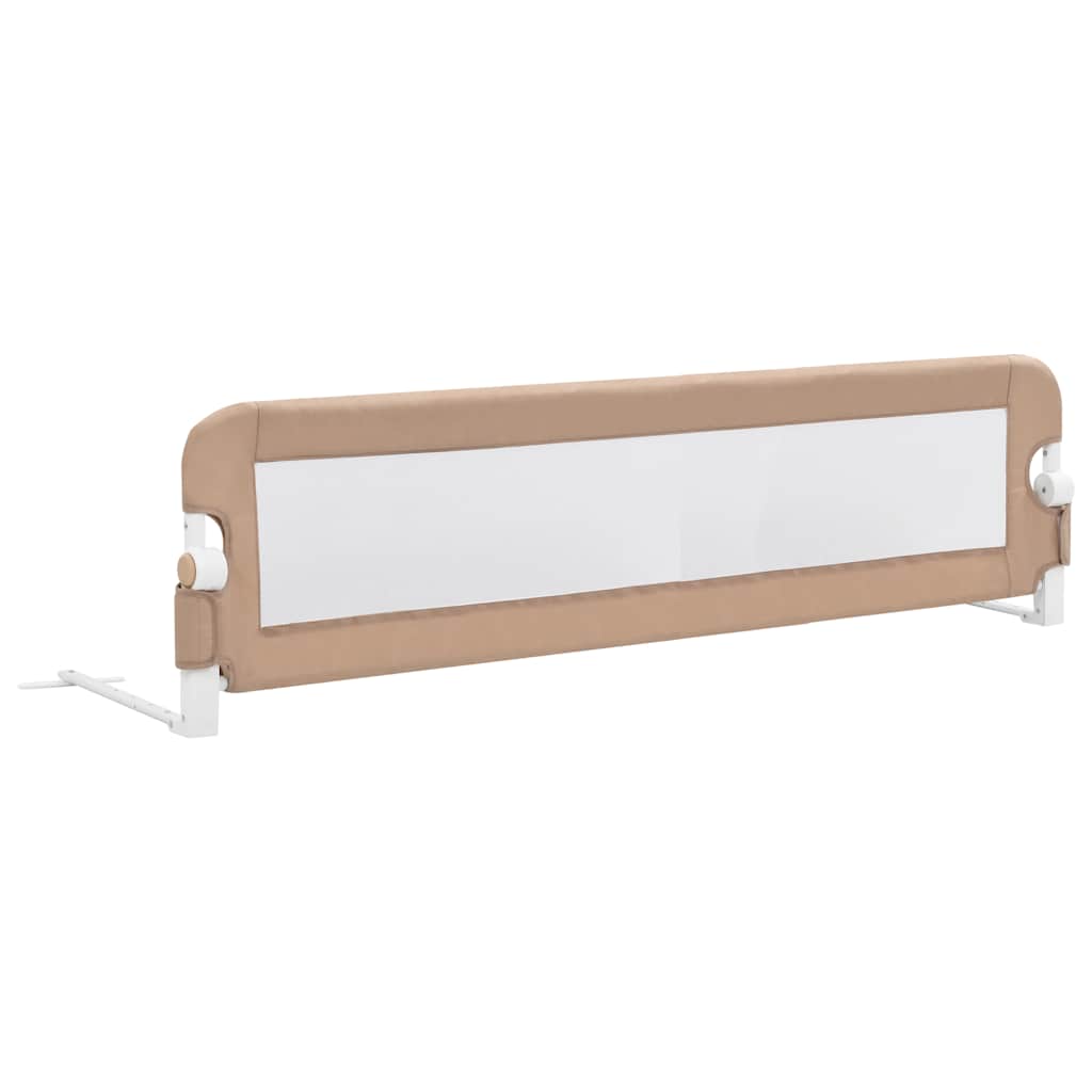 vidaXL Dětská zábrana k postýlce taupe 150 x 42 cm polyester