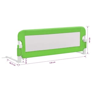 Dětská zábrana k postýlce zelená 120 x 42 cm polyester - obrázek 7