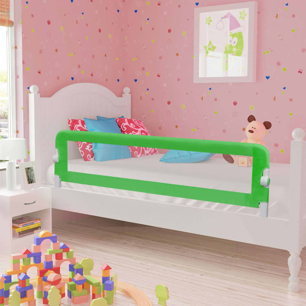 Barrière de sécurité de lit d'enfant Vert 120x42 cm Polyester
