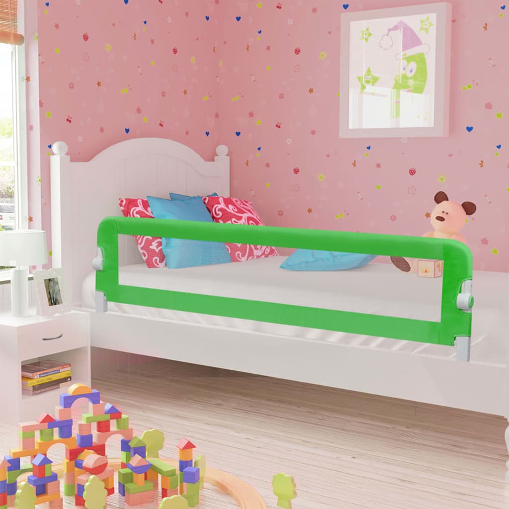 vidaXL Balustradă de protecție pat copii, verde, 180x42 cm, poliester