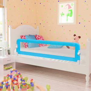 Dětská zábrana k postýlce modrá 120 x 42 cm polyester - obrázek 1