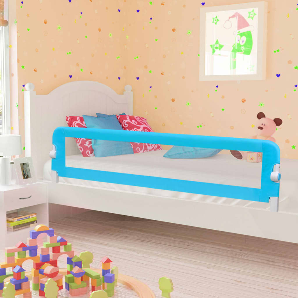 vidaXL Balustradă de protecție pat copii albastru 180×42 cm poliester vidaxl.ro