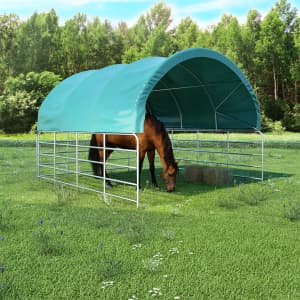 vidaXL Namiot dla bydła, PVC, 3,7 x 3,7 m, zielony vidaXL Namiot dla bydła, PVC, 3,7 x 3,7 m, zielony