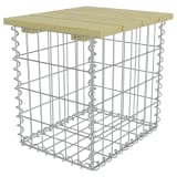 vidaXL Tabouret de gabion Acier galvanisé et pinède FSC 40x40x45 cm
