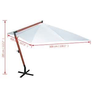 Slunečník 300 x 400 cm bílý - obrázek 6