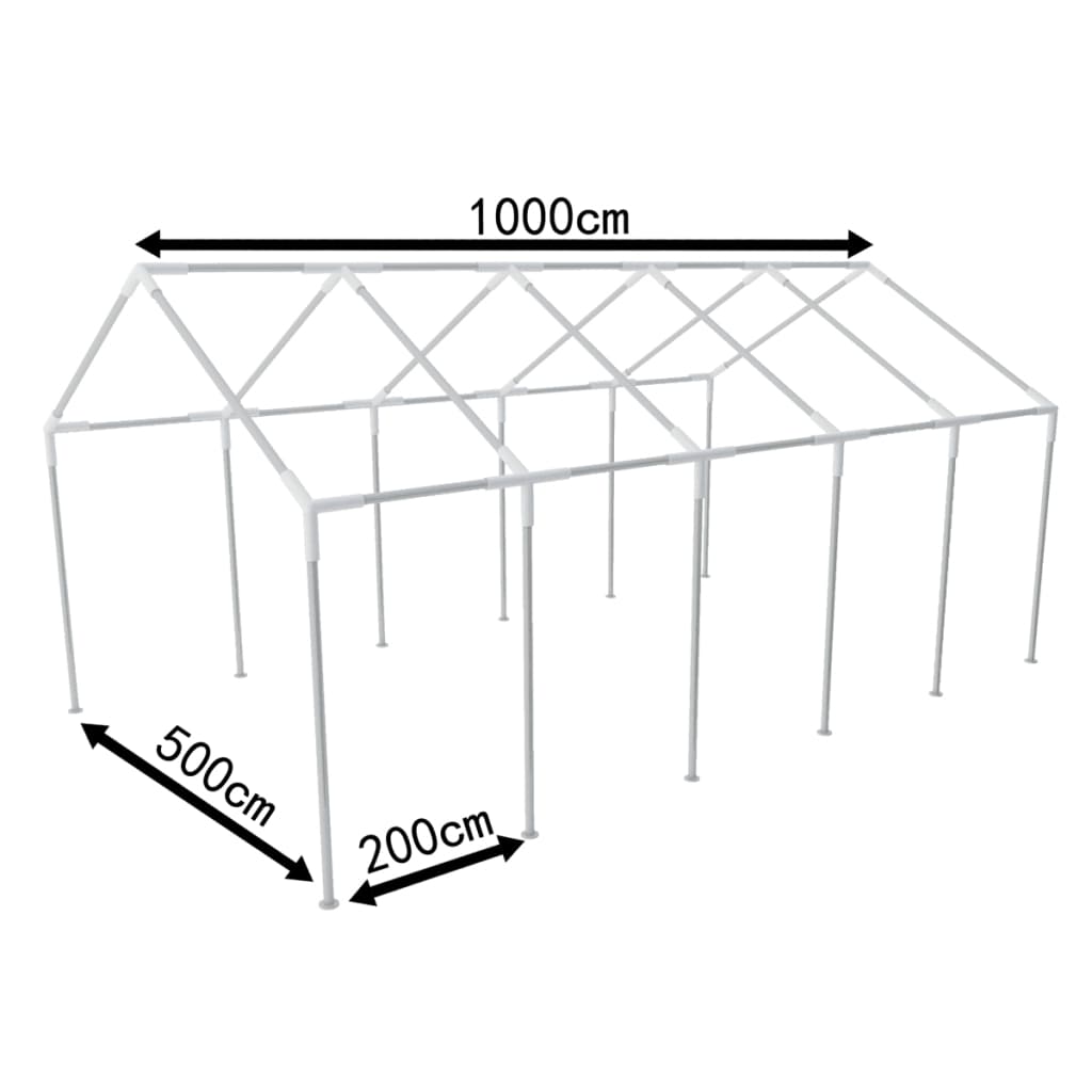 vidaXL Oceľový rám k párty stanu 10 x 5 m