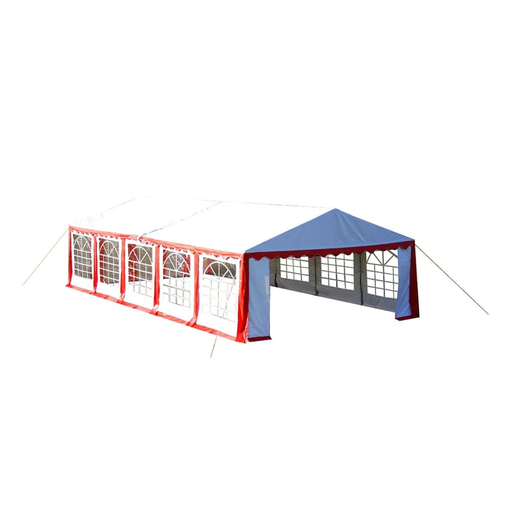 vidaXL Párty stan s postranními panely 10 x 5 m červeno-bílý - BEZ RÁMU!