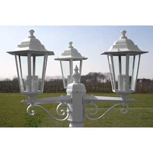 Zahradní lampa Kingston, kandelábr se 3 rameny 215 cm, bílý - obrázek 6