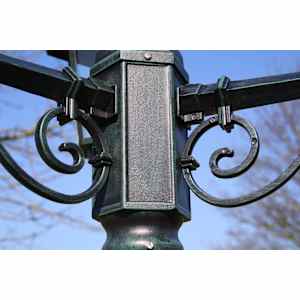 Zahradní lampa vysoká 3 ramena 215 cm tmavě zelená/černá hliník - obrázek 5