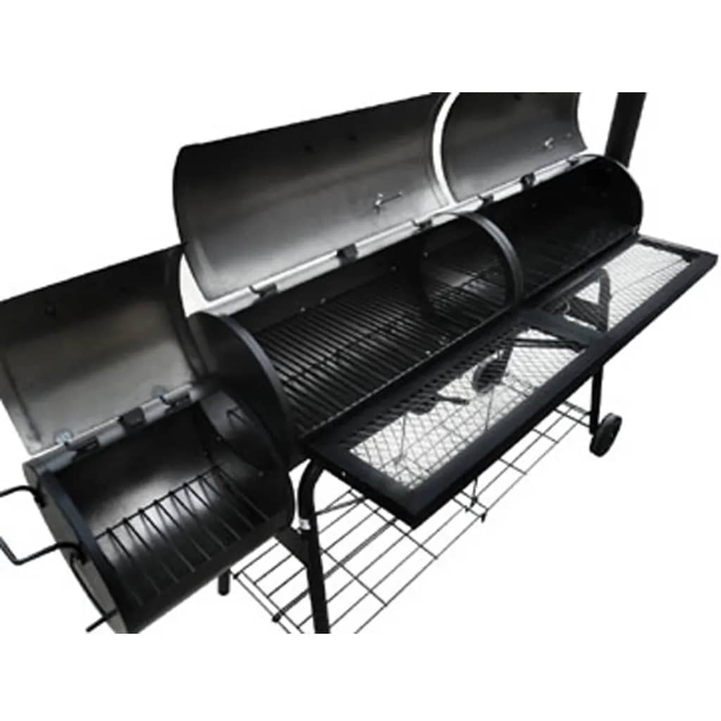 NEVADA fekete, füstölővel kombinált grillező XL