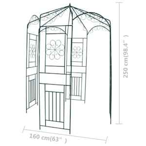 Zahradní oblouk 250 cm tmavě zelený - obrázek 3