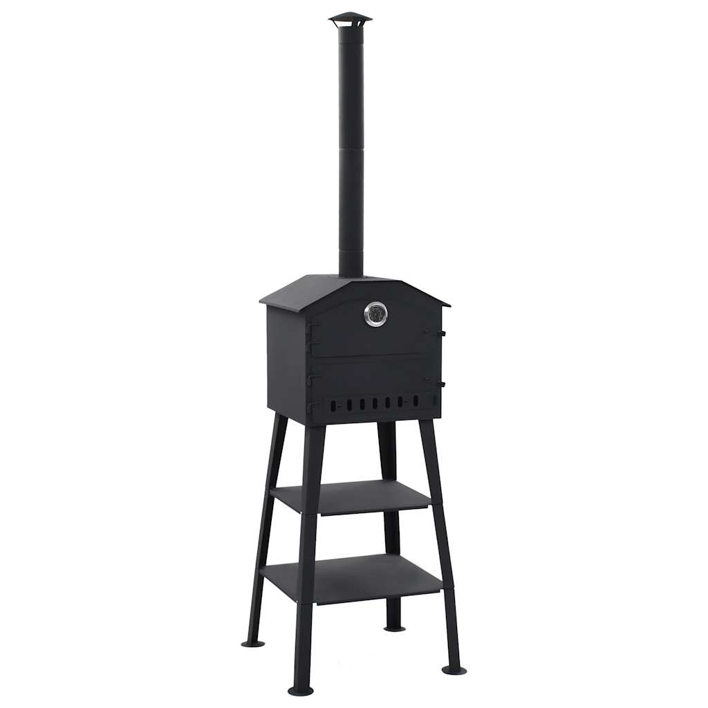 vidaXL Outdoor Pizza Oven Charcoal Fired with 2 Fireclay Stones-image-8718475803348
