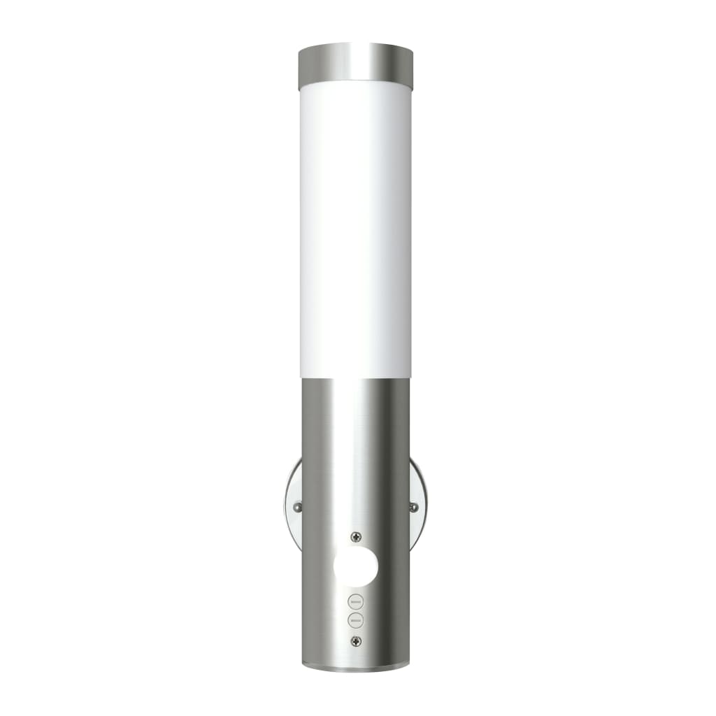vidaXL udendørs væglampe med bevægelsesdetektor rustfrit stål