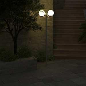 Vysoká zahradní lampa se 2 svítidly 220 cm - obrázek 6