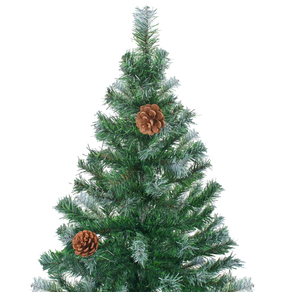 vidaXL Frosted Christmas Tree with Pinecones 59.1"