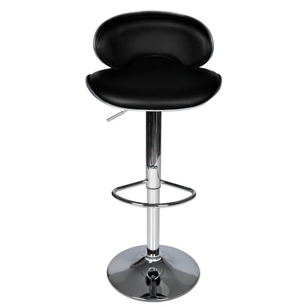 vidaXL Tabourets de bar 2 pcs Noir Similicuir