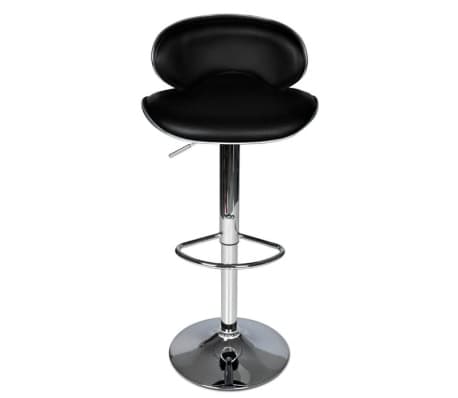 vidaXL Tabourets de bar 2 pcs Noir Similicuir