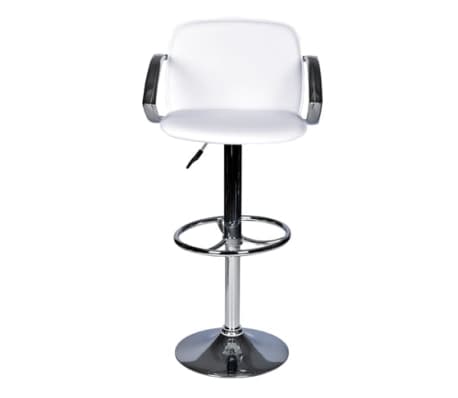 vidaXL Tabourets de bar 2 pcs Blanc Similicuir