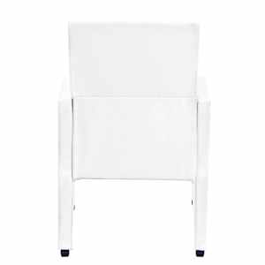 Jedilni stol 2 kosa belo umetno usnje - slika 6