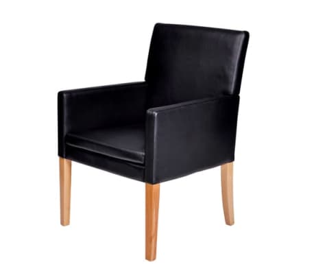 Chaise simili cuir noire (lot de 2)