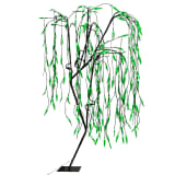 vidaXL Božično drevo LED zelena svetloba vrba 150 cm