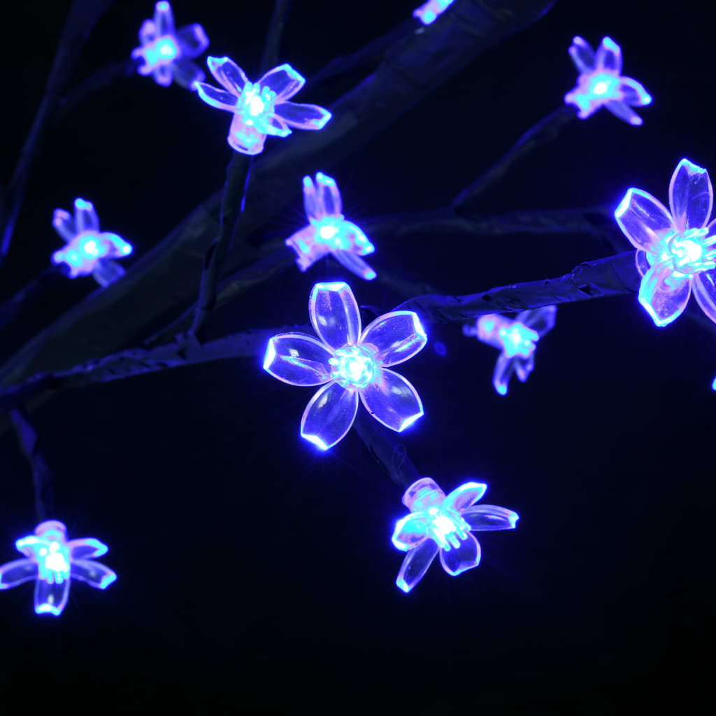 vidaXL Božićno drvce s plavim LED žaruljama u obliku trešnjinog cvijeta 120 cm