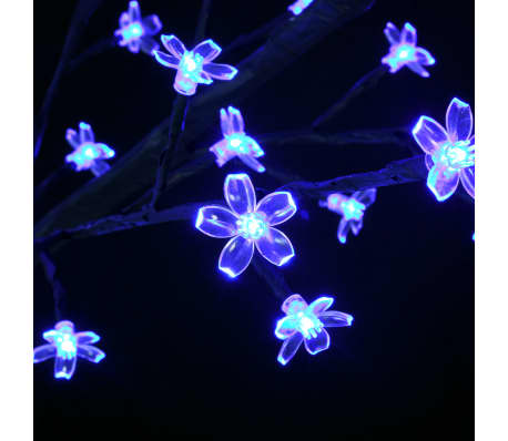 vidaXL Коледно дърво LED синя светлина разцъфнала череша 120 см