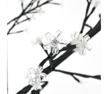 2 x Arvore de natal com LED branco flores de cerejeira 45 cm