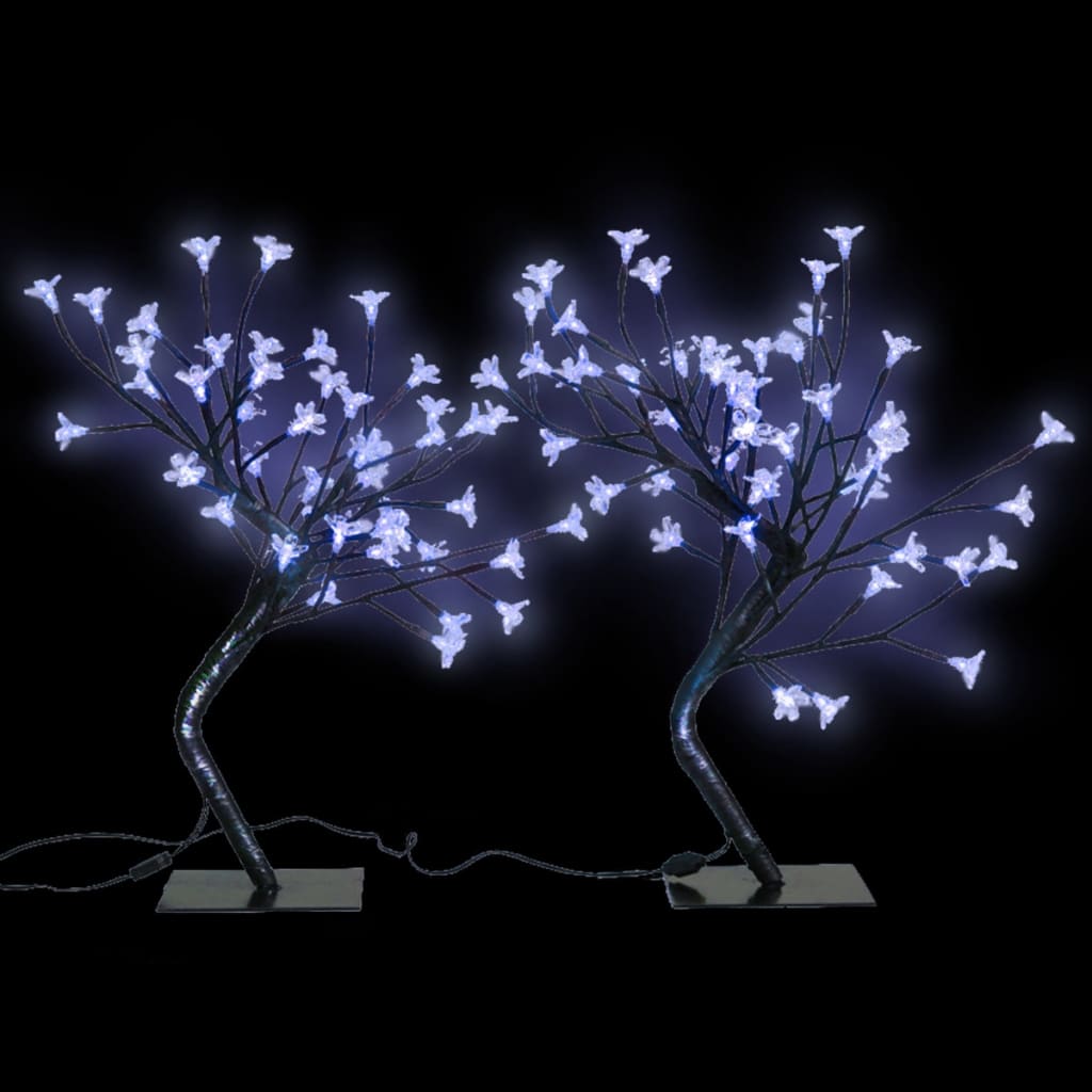 2 x Kirsikankukka LED Valopuu Sininen Valo