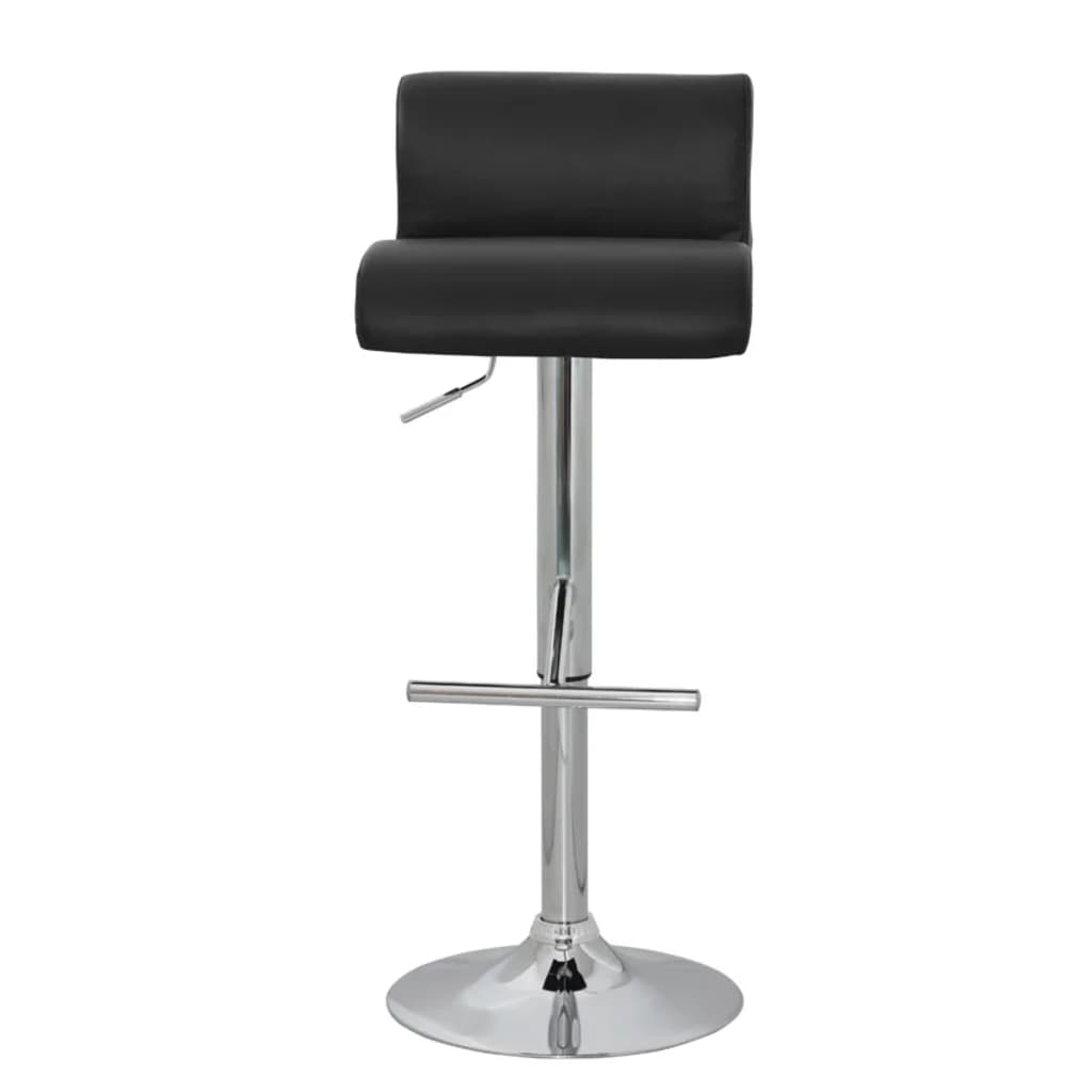 vidaXL Tabourets de bar 2 pcs Noir Similicuir