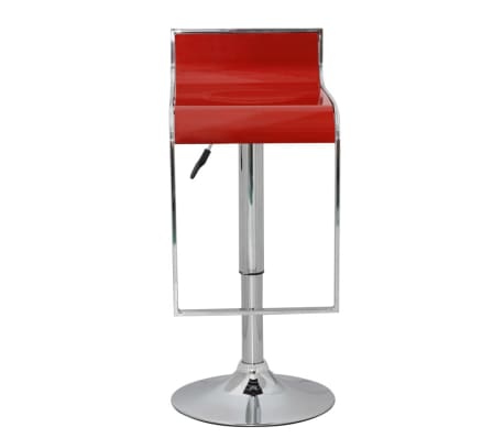 Бар столове с ниска облегалка, пластмаса ABS, червени &ndash; 2 броя
