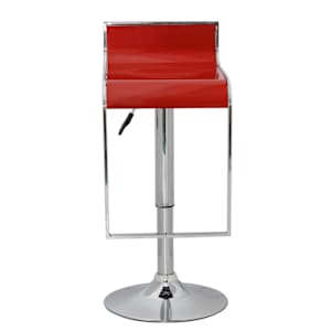 Бар столове с ниска облегалка, пластмаса ABS, червени &ndash; 2 броя