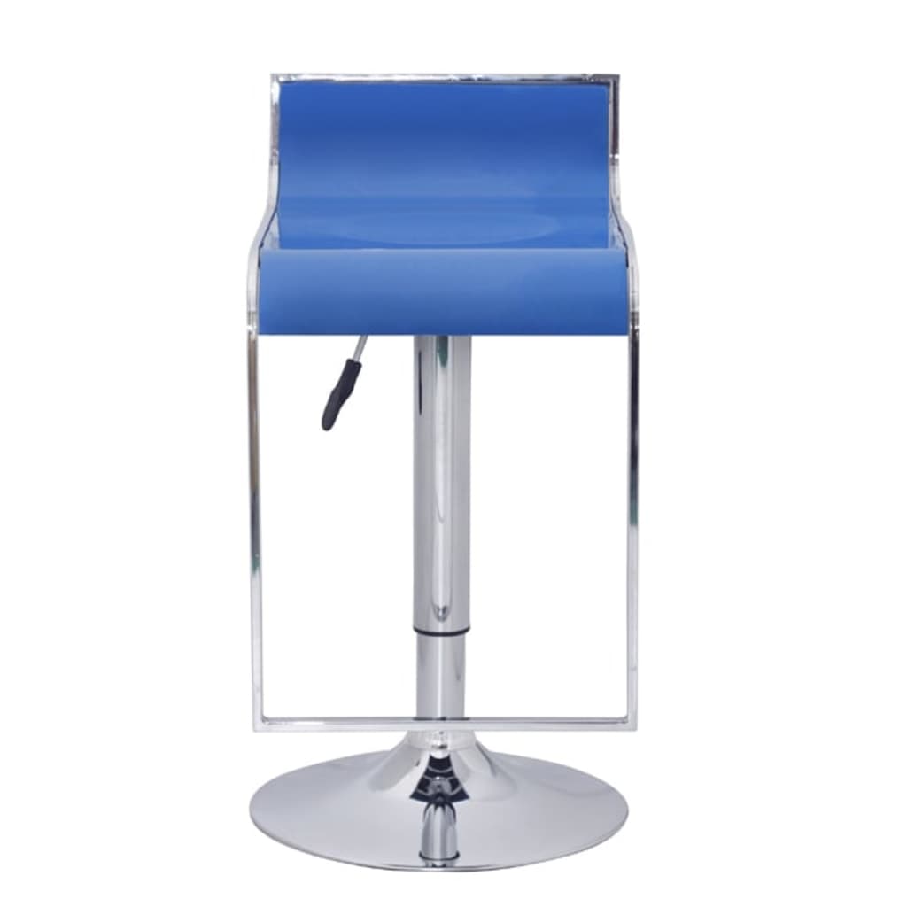 Bar stool low back blue ABS-plastic (set of 2)