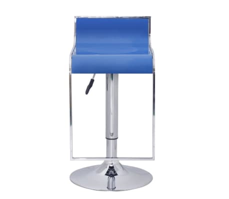 Бар столове с ниска облегалка, пластмаса ABS, сини – 2 броя
