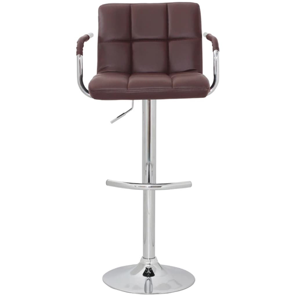 vidaXL Barové stoličky 2 ks, hnedé, umelá koža