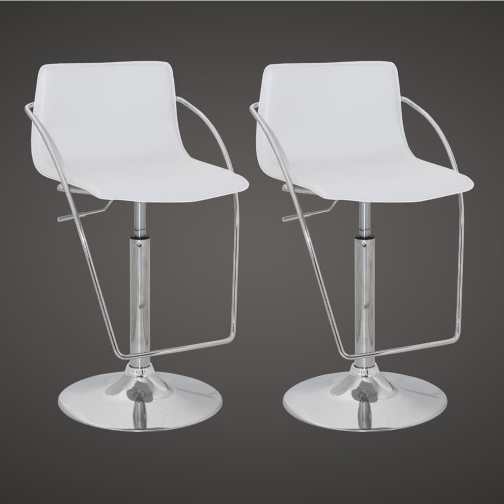 vidaXL Barski stolček 2 kosa bele barve
