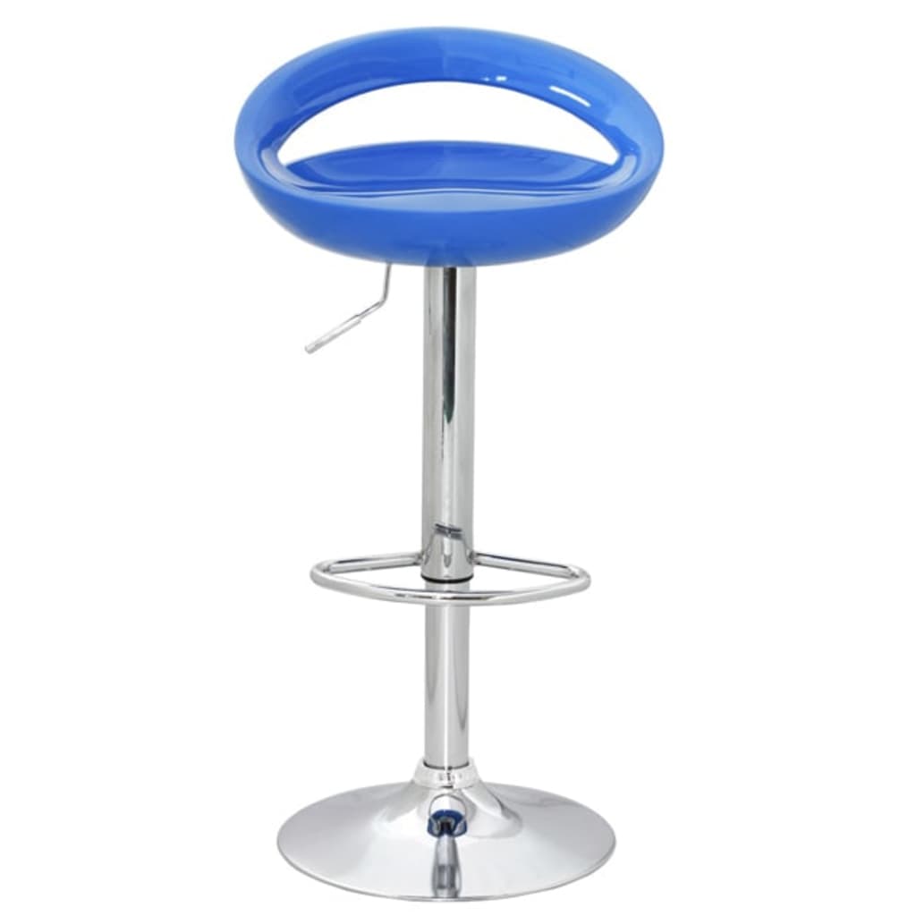 Barové stoličky designové, modrý ABS plast, set 2 ks